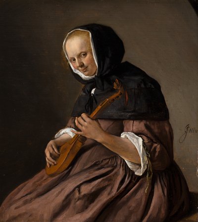 Woman Playing the Sistrum by Jan Havickszoon Steen